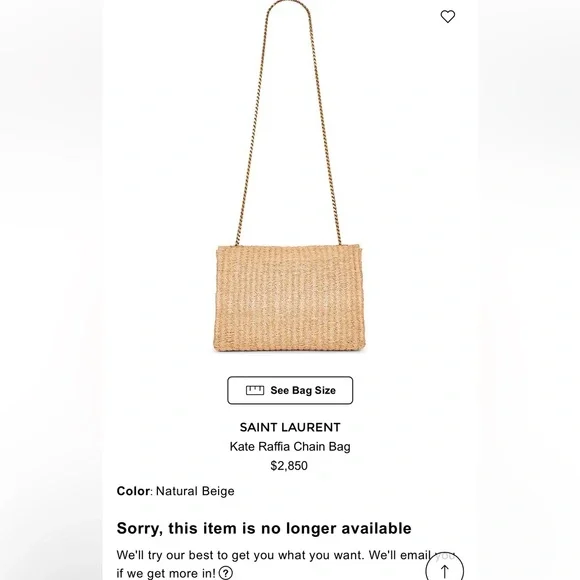 YSL Saint Laurent Raffia Bag - Picture 5 of 9